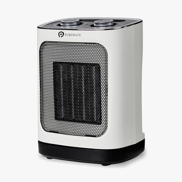 1800W Ceramic Tower Fan Heater with Automatic Oscillation White
