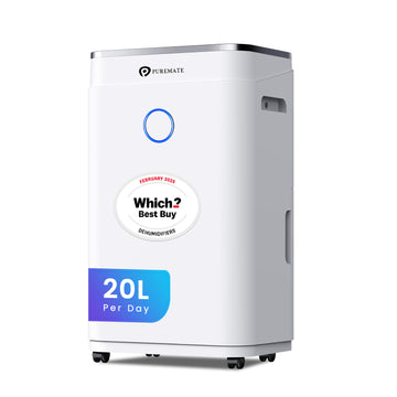 20L Dehumidifier for Home, Adjustable Humidity Sensor, Digital Display, Large 6.5L Tank, Continuous Drainage, Sleep Mode, Laundry Drying, 24H Timer, Ideal for Damp & Condensation