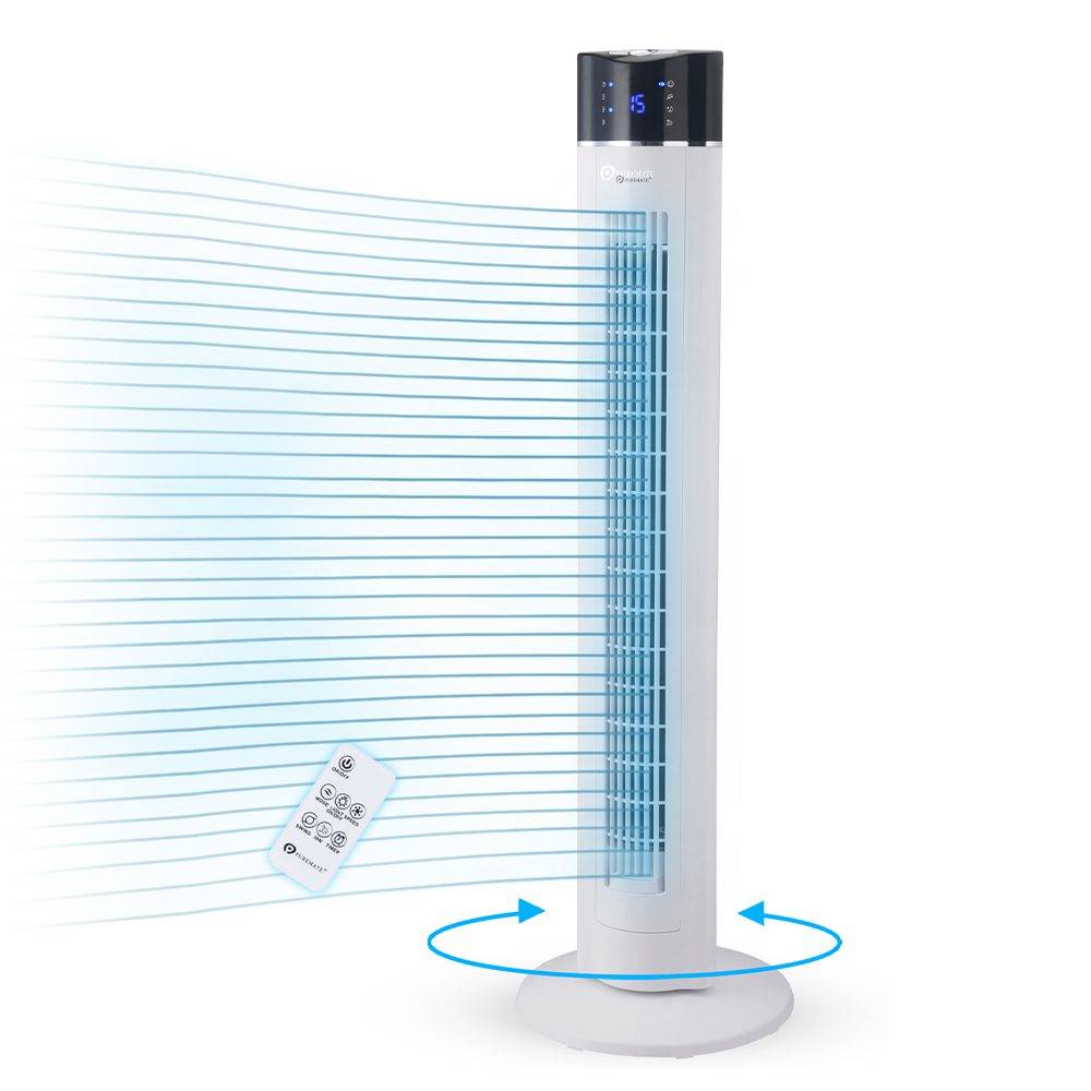 43" Oscillating Tower Fan with air Purifier and Aroma Function White