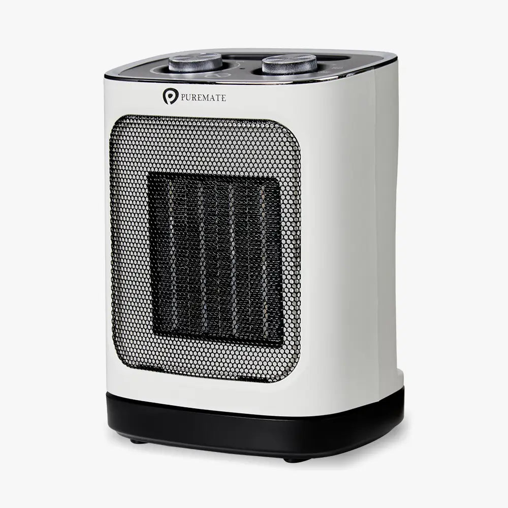 1800W Ceramic Tower Fan Heater with Automatic Oscillation White