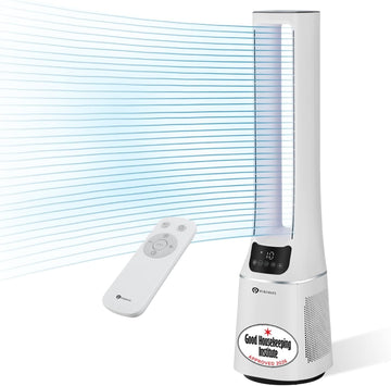PureMate 42-Inch Bladeless Tower Fan with Air Purifier