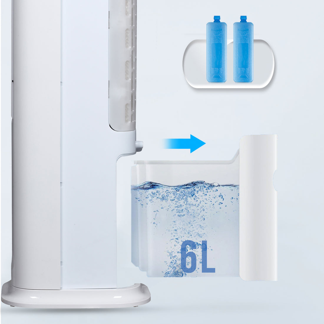 6L Portable Air Cooler with 4 Operating Modes, Timer &amp; Remote Control