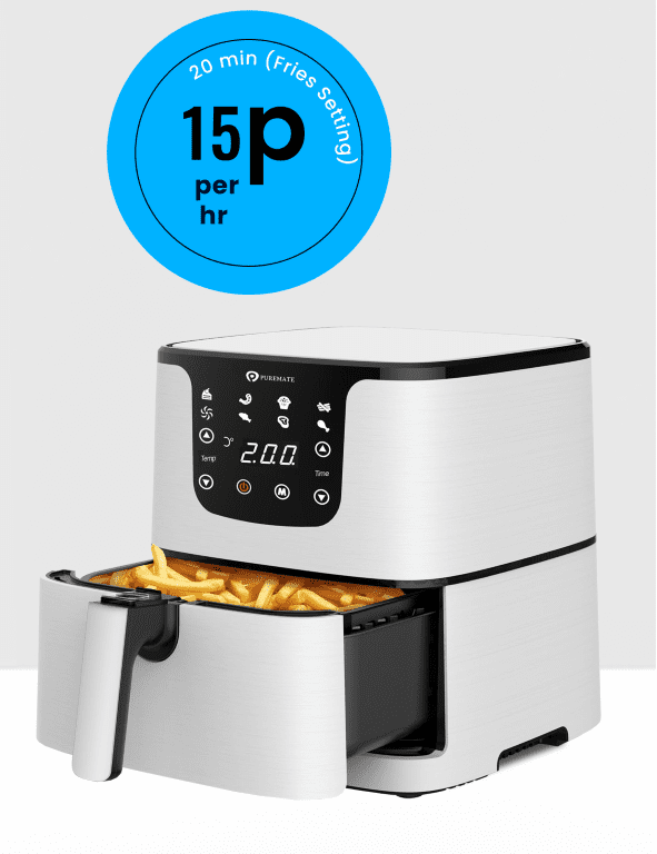 5.5L Digital Air Fryer with Timer and Low Fat Oil Free - White