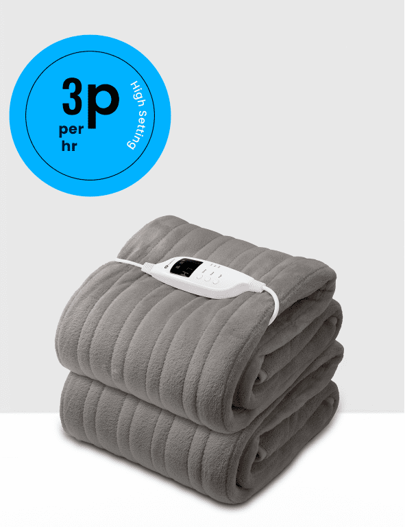 Fleece Electric Heated Throw with 9 Heat Settings Grey