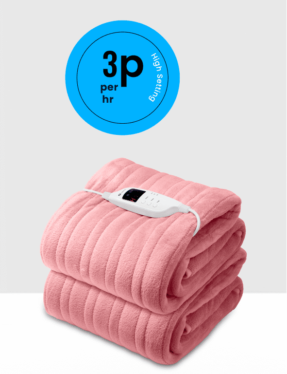 Fleece Electric Heated Throw with 9 Heat Settings Pink