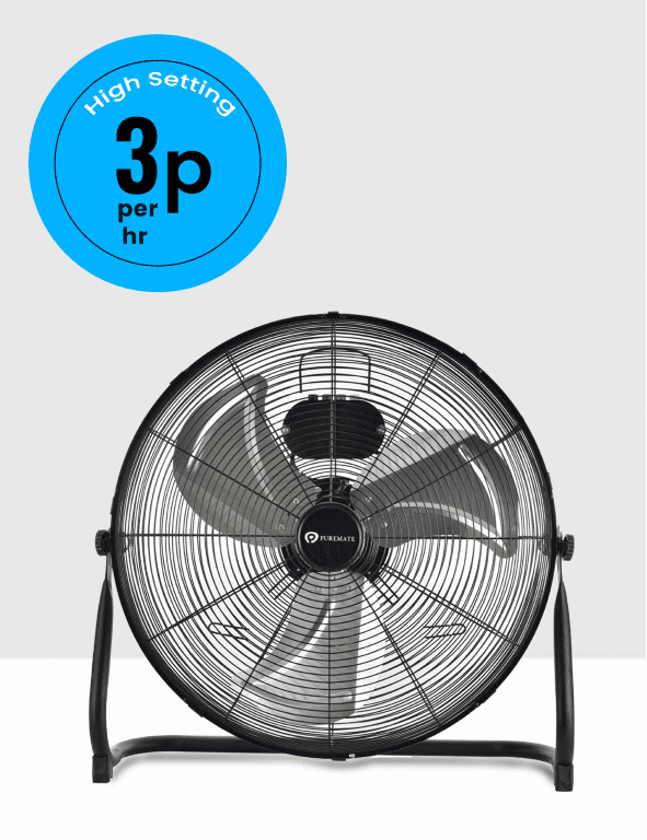 20-Inch Chrome Gym Floor Fan - Black