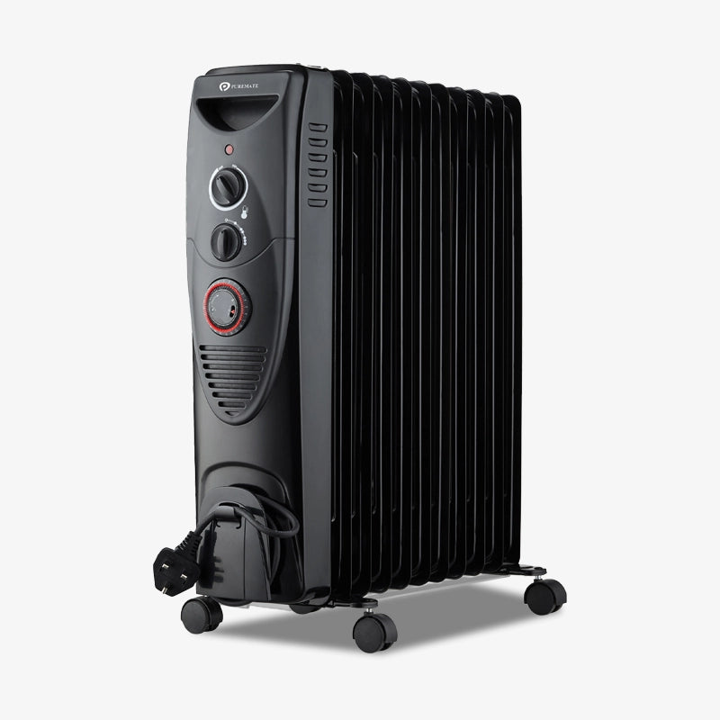 2500W Oil Filled Radiator with 11 Fins - Black