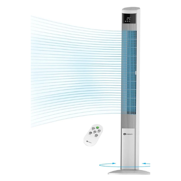 PureMate 47-Inch DC Motor Tower Fan with Air Purifier, Oscillating Cooling Fan with 12 Speeds  &amp; SLEEP &amp; ECO Mode - White