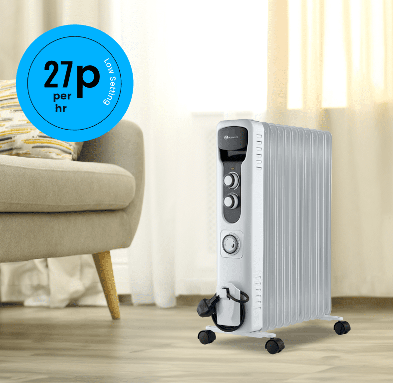 2500W 11 Fin Oil Filled Radiator – White