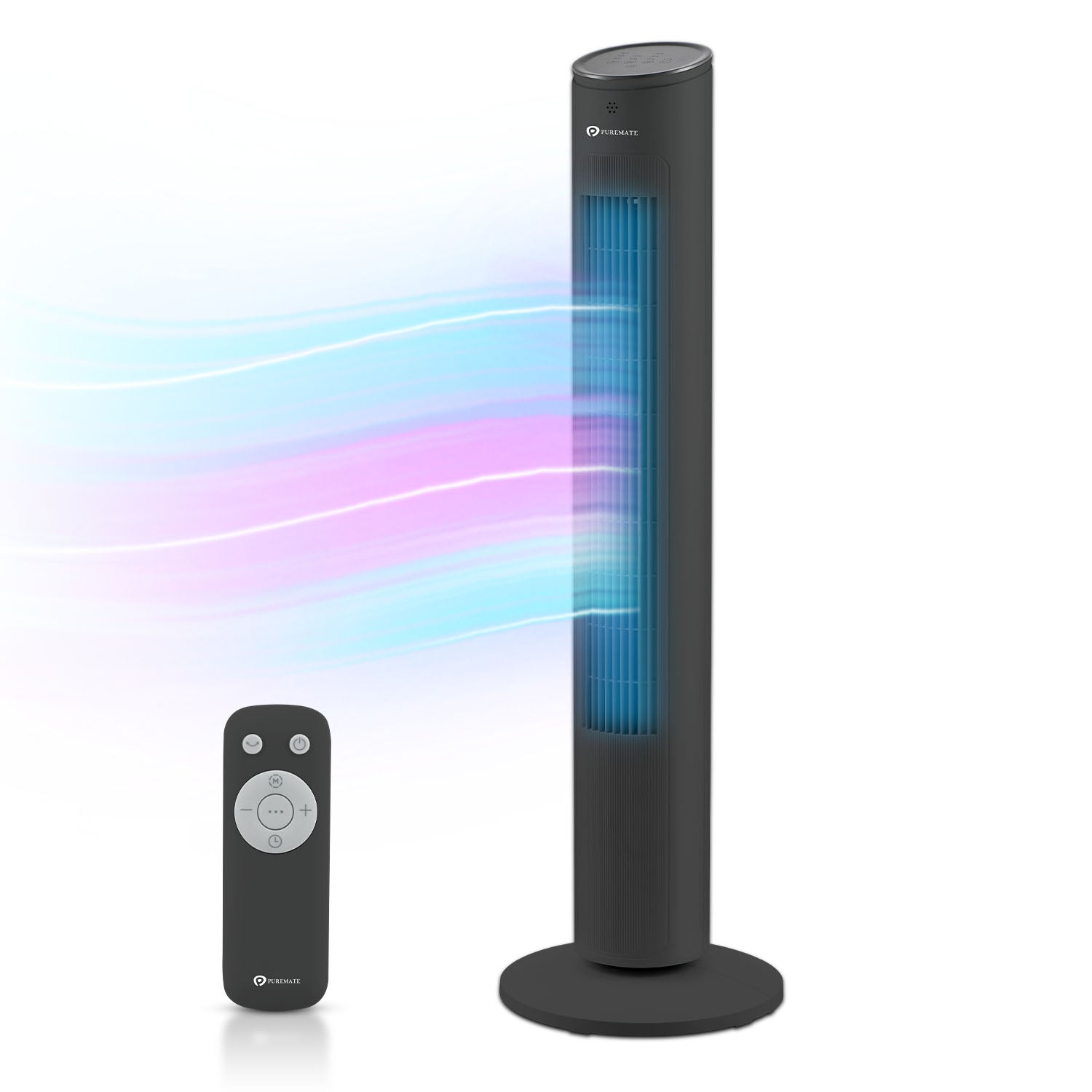 PureMate 43-Inch Oscillating Tower Fan - Black