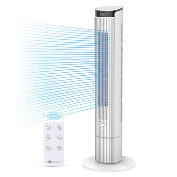 43 Inch Oscillating Tower Fan- White