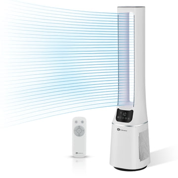 PureMate 42-Inch Bladeless Tower Fan with Air Purifier