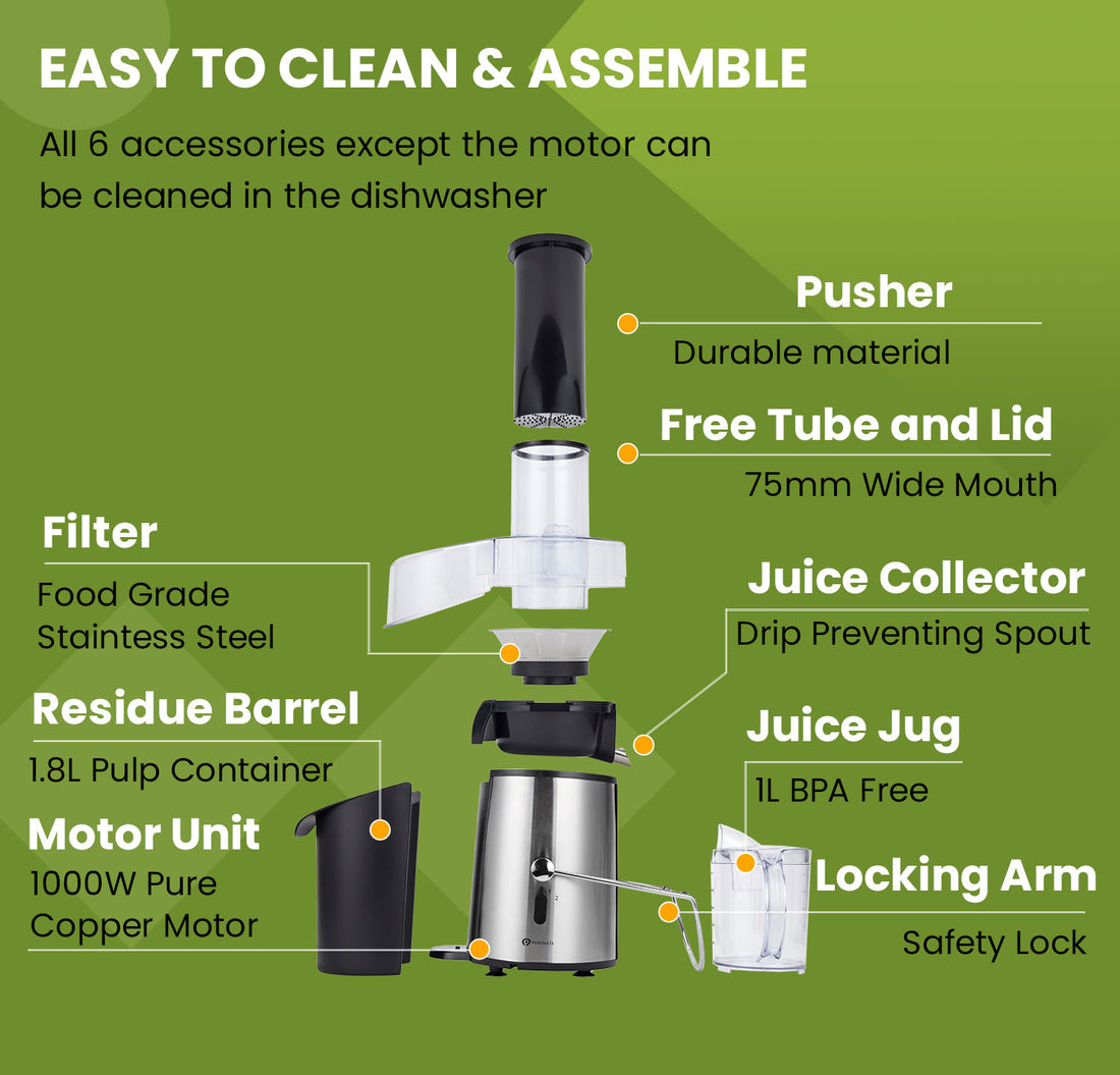 Naturopure 1000W Professional Centrifugal Whole Fruit Juicer Extractor Machine