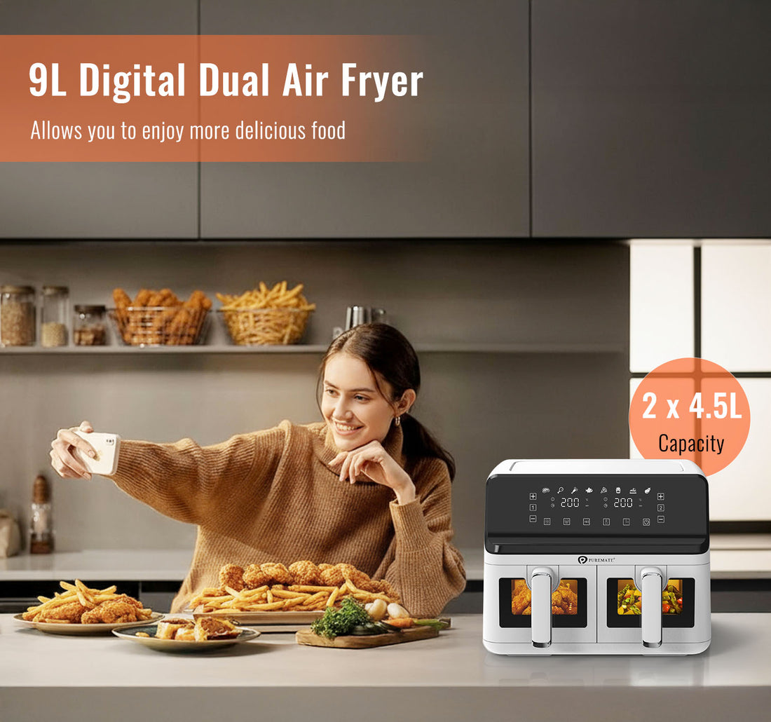 9 Litre Dual Air Fryer - White