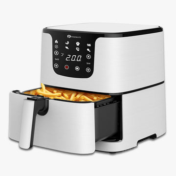 5.5L Digital Air Fryer with Timer and Low Fat Oil Free - White