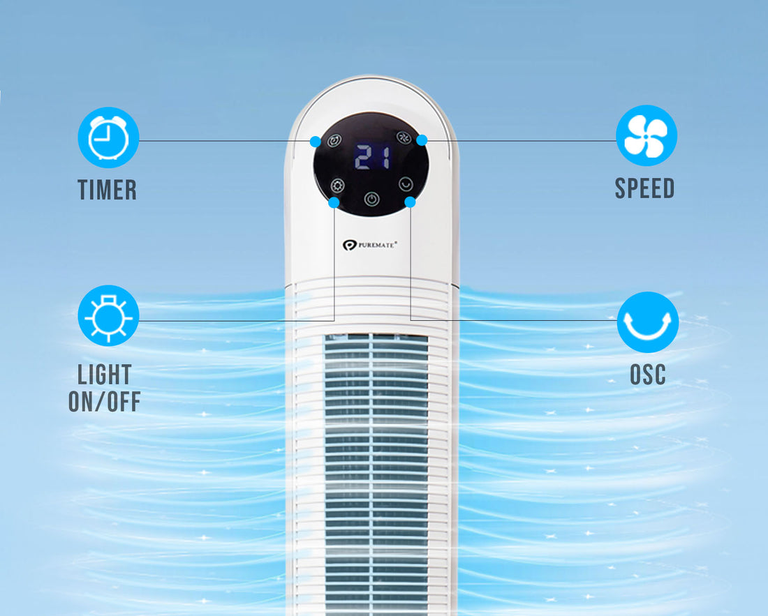 43" Tower Fan with Oscillation, Portable Cooling Tower Fan with Timer
