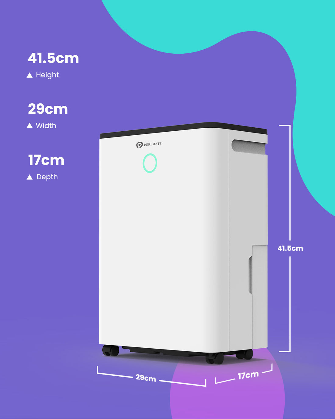 12L Dehumidifier for Home, Automatic Humidity Sensor, 24H Timer, Auto Shut-Off, Continuous Drainage &  Laundry Drying,