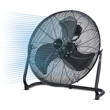 20-Inch Chrome Gym Floor Fan - Black